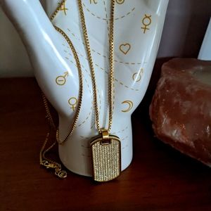 Michael Kors Necklace 2 Sides Rhinestone / Turquoise